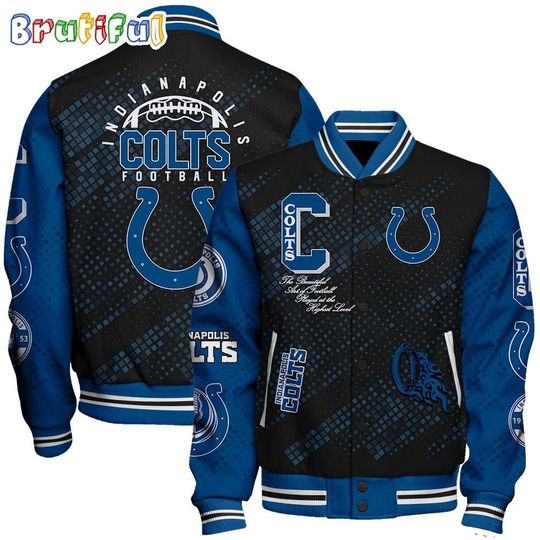 Indianapolis Colts Baseball Jacket Print Logo Team Football Jacket