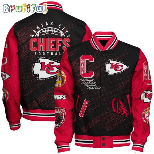 Kansas City Chiefs Baseball Jacket Print Logo Team Football Jacket