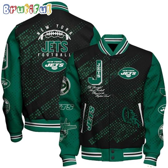 Discover New York Jets Baseball Jacket Print Logo Team Football Jacket