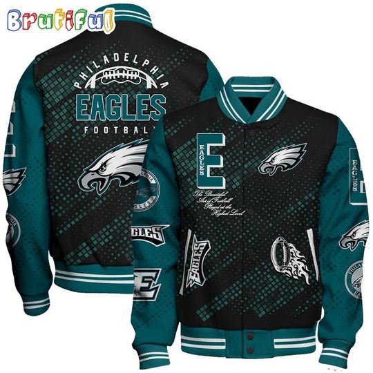 Discover Philadelphia Eagles Baseball Jacket Print Logo Team Football Jacket