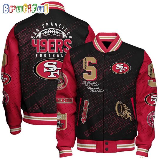 San Francisco 49ers Baseball Jacket Print Logo Team Football Jacket