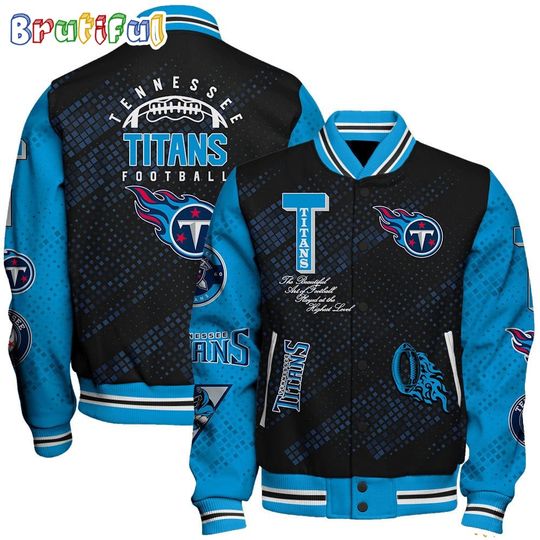 Discover Tennessee Titans Baseball Jacket Print Logo Team Football Jacket