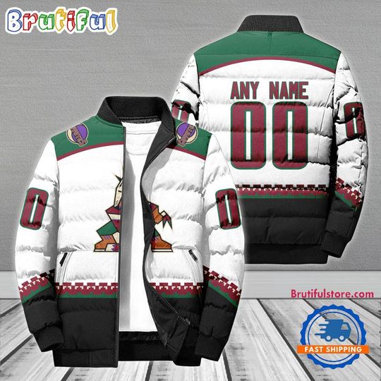 Arizonna Coyotes Hockey Team Personalized Away New Puffer Jacket