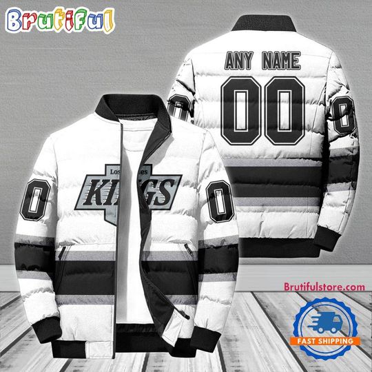 Los Angeles Kings Hockey Team Personalized Away New Puffer Jacket