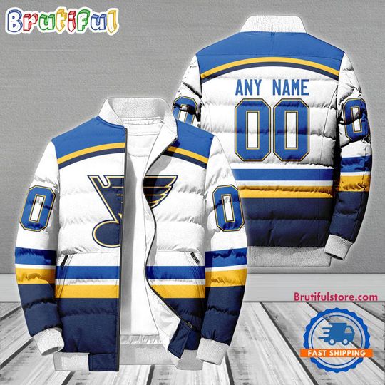 St. Louis Blues Hockey Team Personalized Away New Puffer Jacket