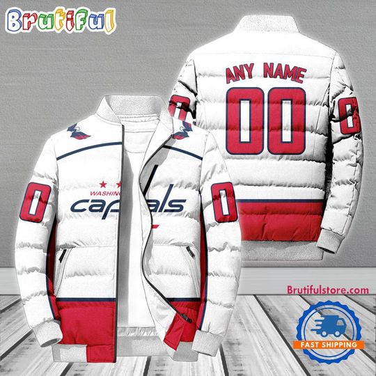 Washington Capitals Hockey Team Personalized Away New Puffer Jacket