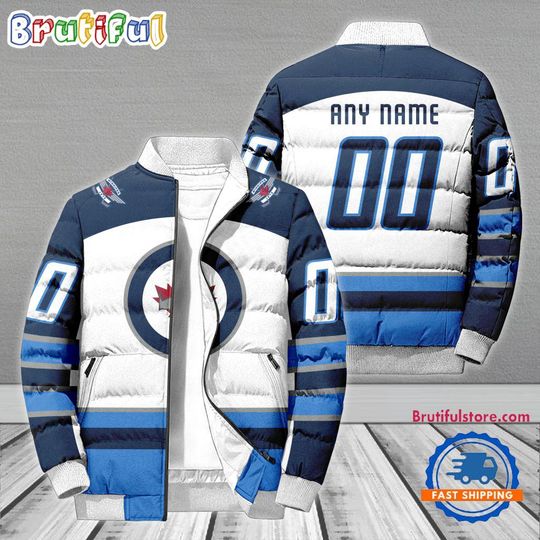 Winnipeg Jets Hockey Team Personalized Away New Puffer Jacket