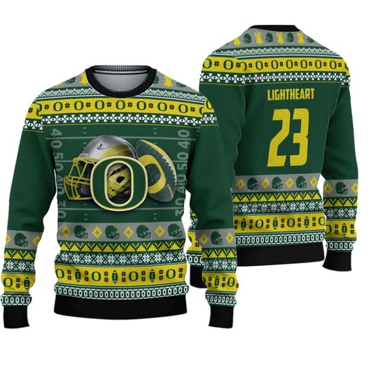 Oregon city Duck Football Helmet Custom Ugly Christmas Sweater