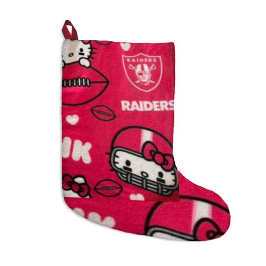 Retro Raiders Football Las Vegas football Kitty Pink Christmas Tree Cat Holiday Dorm Alumni Fan Stocking Gift