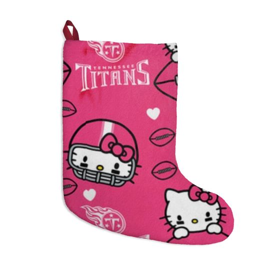 Discover Retro Tennessee Titans Football Kitty  Pink football Christmas Tree Cat Holiday Dorm Alumni Fan Stocking Gift