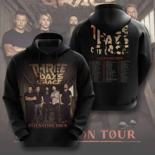 Discover Three Days Grace Alienation Tour 2026 3D Hoodie