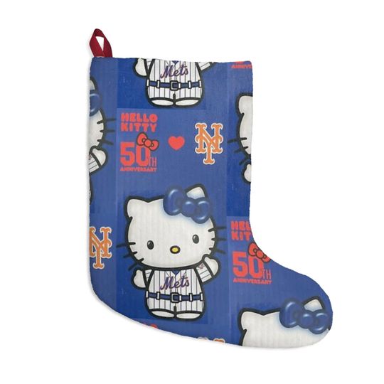 Discover Retro NY Mets Kitty Baseball pink New York Christmas Cat Holiday Dorm Alumni Fan Stocking Gift