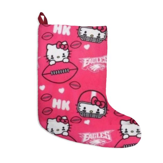 Merry Retro Philadelphia Eagles Kitty Football Christmas Tree Holiday Stocking Gift