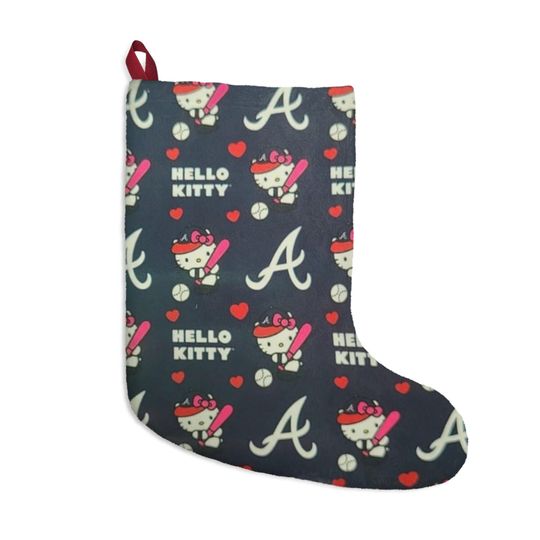 Discover Retro Merry Atlanta Braves Kitty Christmas Tree Stocking Baseball Cat Holiday Gift