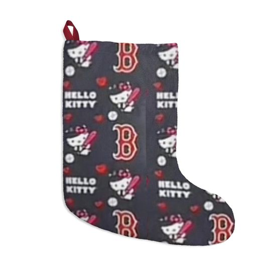 Merry Boston Red Sox Kitty Christmas Tree Stocking Baseball Cat Holiday Gift