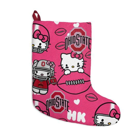 Discover Retro Ohio State  Football Kitty Pink College Christmas University Cat Holiday Dorm Alumni Fan Stocking Gift