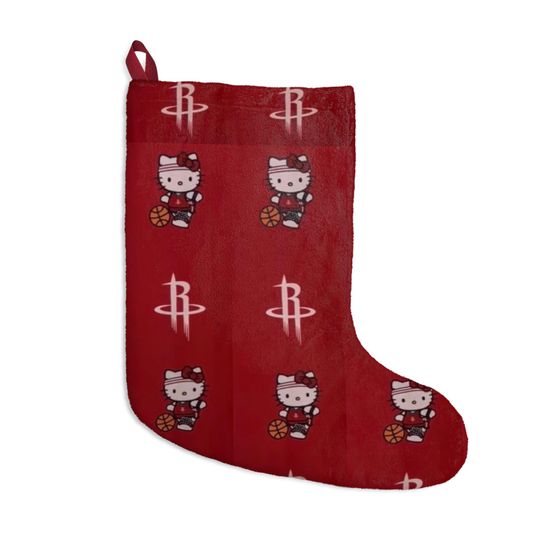Retro Houston Rockets Kitty Basketball NBA pink Texas Christmas Cat Holiday Dorm Alumni Fan Stocking Gift