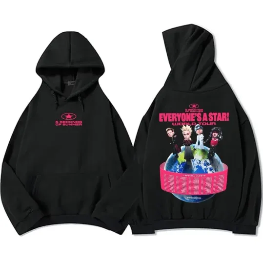 Discover 5 SECONDS OF SUMMER Everyone s A Star World Tour 2026 Hoodie 2D