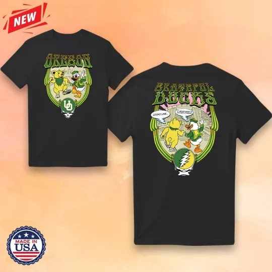 Crew Grateful Dead x Oreg ducks 26 Yellow Bear & Mascot To Autzen T-Shirt
