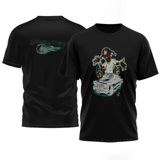 Snoop Dogg Character Caricature Two Sided T-Shirt