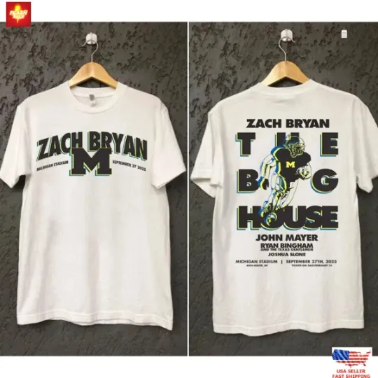 Discover Michigan Stadium Zac Bryan The Quittin’ Time Tour 2025 T-Shirt Reprint