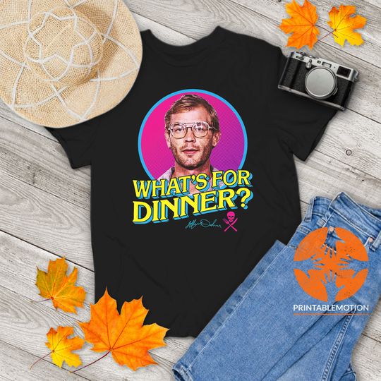 Discover What's For Dinner Jeffrey Dahmer Vintage T-Shirt, Serial Killers & True Crime Gift Tee