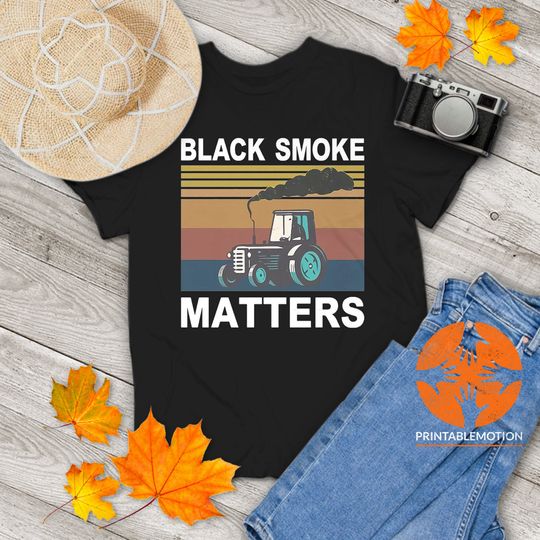 Tractor Black Smoke Vintage T-Shirt, Diesel Smoke Tee, Tractor Gift for Family