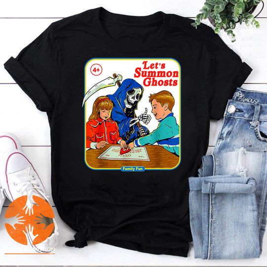 Discover Lets Summon Ghost Vintage T-Shirt, Halloween Shirt, Summon Ghost Halloween Shirt, Ouija Shirt, Scary Ouija Shirt