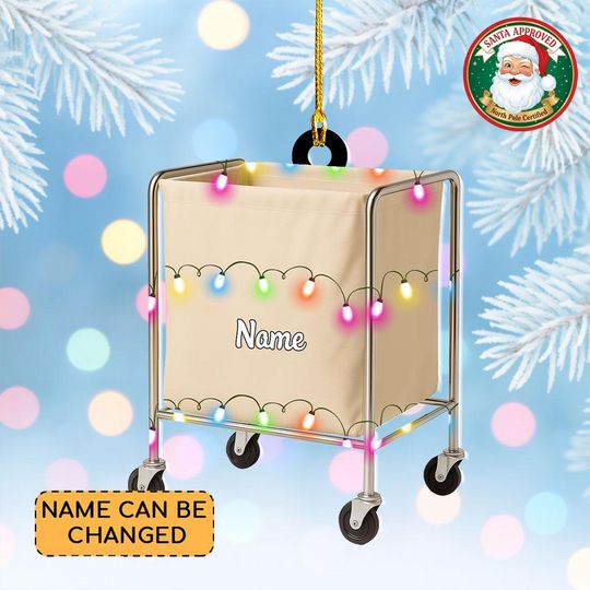 Discover Personalized Laundry Cart Christmas Ornament, Laundry Basket Ornament Gift, Laundry Room Ornament Decor, Laundromat Ornament Gift