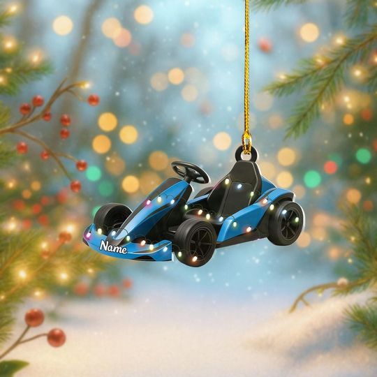 Discover Personalized Go-kart Racing Christmas Ornament, Go Kart Ornament, Racing Fans Ornament, Racer Ornament Gift, Car Driver Ornament