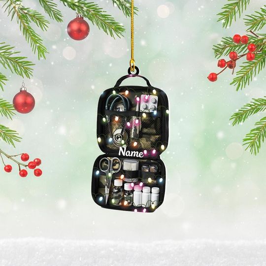 Discover Personalized First Aid Bag Christmas Ornament Medical Bag Ornament Emergency Bag Ornament EMT EMS Nurse Ornament Paramedic Gift