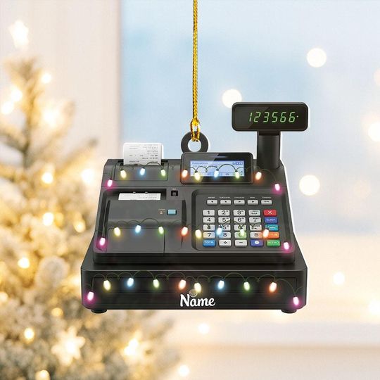 Discover Personalized Cashier Machine Christmas Ornament Cash Register Ornament Cashier Gift Butcher Shop Decor Retail Worker Store Clerk