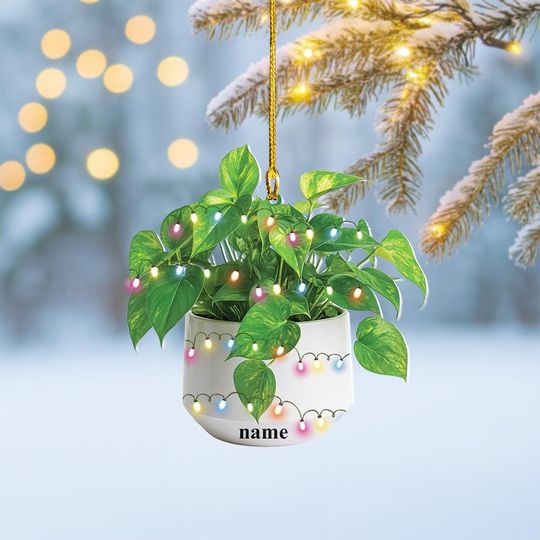 Discover Personalized Pothos Plant Christmas Ornament, Pothos Pot Ornament, Gardener Planting Ornament, Gifts For Florists Plants Lovers