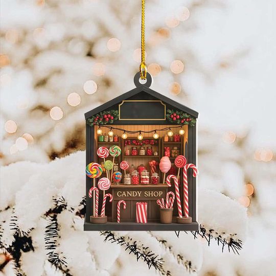 Discover Personalized Candy Shop Christmas Ornament, Candy Store Ornament Decor, Candy Lovers Ornament Gift, Mini Sweet Shop Ornament Decor