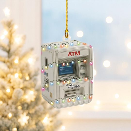 Discover Personalized ATM Machine Christmas Ornament, ATM Machine Ornament, Banking Ornament, Banker Ornament Gift, Finances Ornament Gift