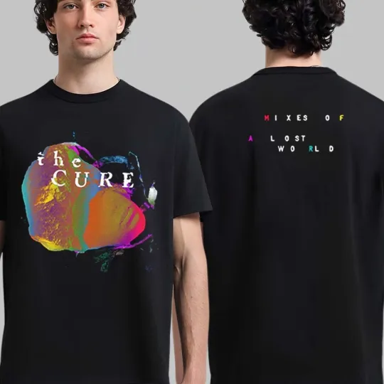 Discover The Cure Mixes Of A Lost World Merch Two Sided Black T-Shirt