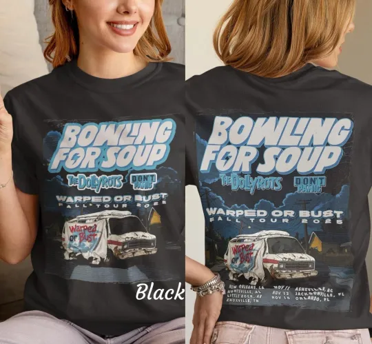 Discover Bowling for Soup Warped or Bust Fall Tour 2025 T-Shirt