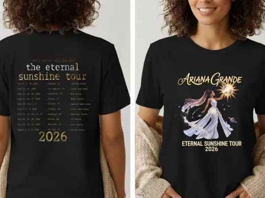 Ariana Eternal Sunshine Tour 2026 Unisex Double Sided T-Shirt
