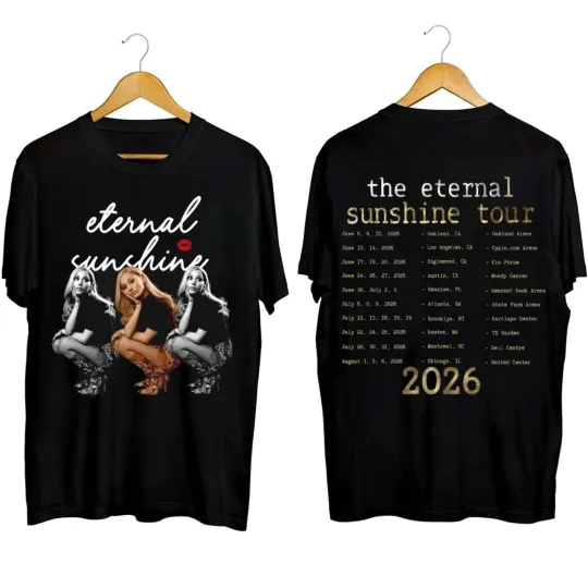 Discover Ariana Eternal Sunshine Tour 2026 Double Sided T-Shirt