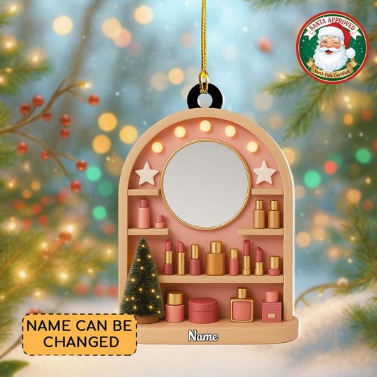 Discover Personalized Dressing Table Christmas Ornament, Makeup Table Ornament, Makeup Artist Ornament Gift, Beauty Salon Ornament Decor
