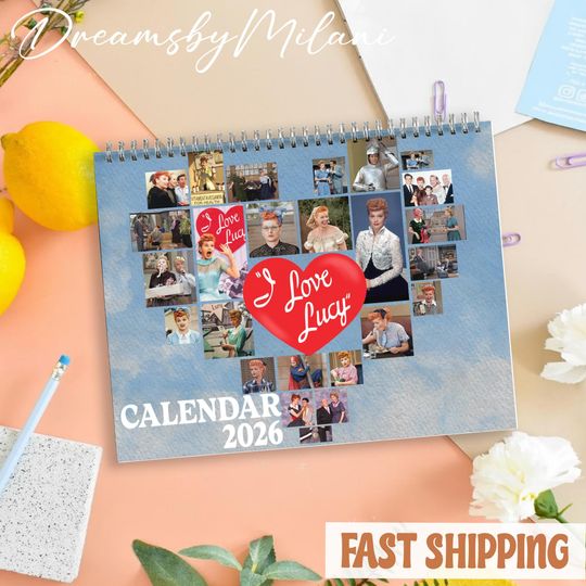 I Love Lucy 2026 Wall Calendar, Classic Design Calendar, Vintage TV Show Gift, Classic Comedy Collectible Wall Calendar