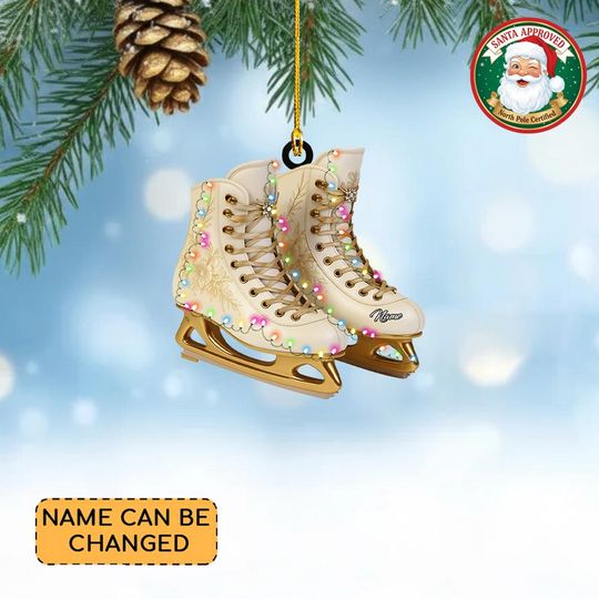Discover Personalized Ice Skating Christmas Ornament, Ice Skates Ornament, Figure Skating Ornament, Gift for Hockey and Figure Skaters