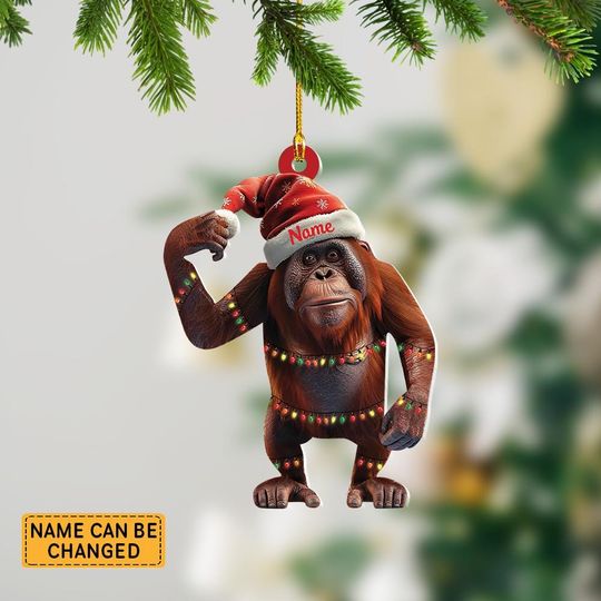 Discover Personalized Orangutan Ornament, Orangutan Christmas Lights Ornament, Orangutan Ornament Lover Gift, Orangutan Ornament Decor