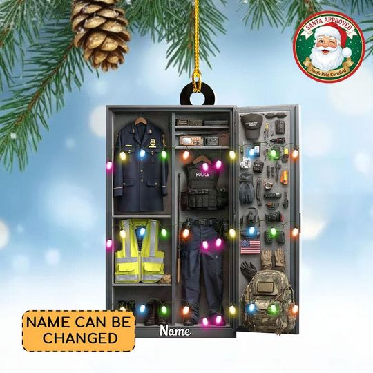 Discover Personalized Police Uniform Christmas Ornament, Police Locker Ornament, Law Enforcement Keepsake, Police Locker  Policeman Ornament