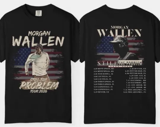 Discover Wallen Western Still The Problem 2026 Tour Double Sided T-Shirt