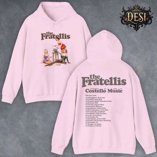 Discover The Fratellis Costello Music Tour 2026 Double Sided Hoodie