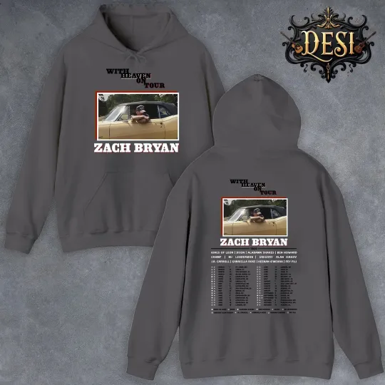 Discover Zac Bryan With Heaven On Tour 2026 Double Sided Hoodie