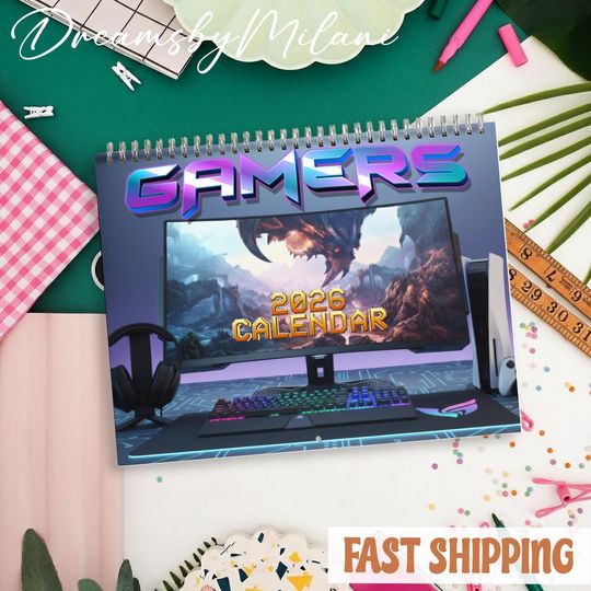 Discover Gaming Lover Calendar 2026, Gaming Lover Gifts Wall Calendar, Unique Holiday Gifts, Gaming Lover 2026 Calendar