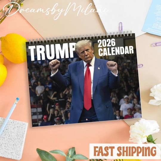 Discover Trump 2026 Wall Calendar, Funny Trump Calendar, White Elephant Gift, Hilarious Gift for Trump Fans, 12 Months of Patriotic Fun