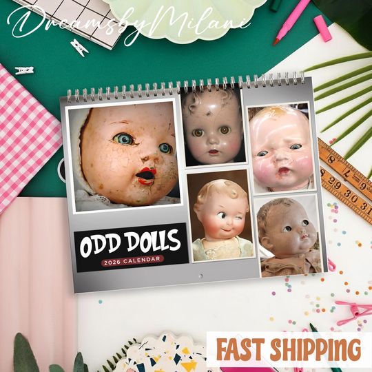 Discover Odds Doll 2026 Calendar, Odds Doll Monthly Wall Calendar, 2026 Odds Doll Calendar Size 8.5" x 11"